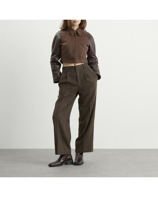 Auralee Gray Flannel Two-Tuck Trousers