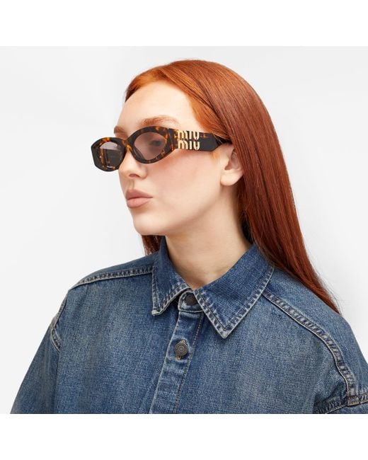 Miu Miu Brown 11Ws Glimpse Sunglasses