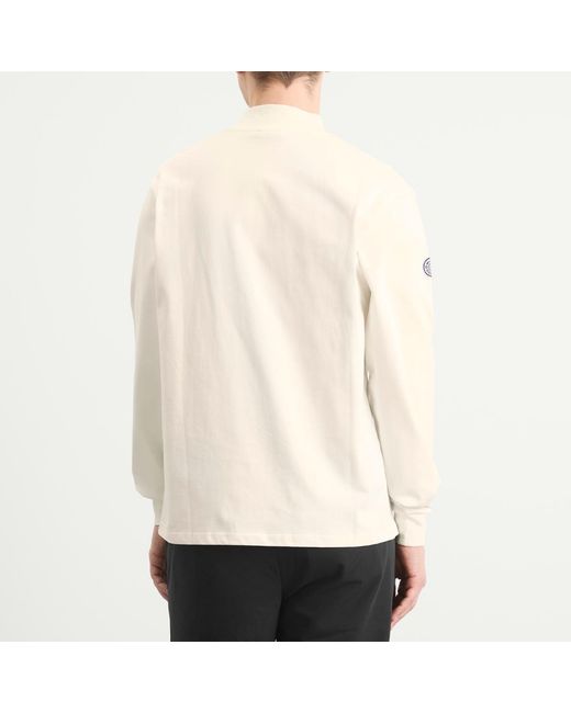 Malbon White Upland Mock Neck Long Sleeve T-Shirt for men