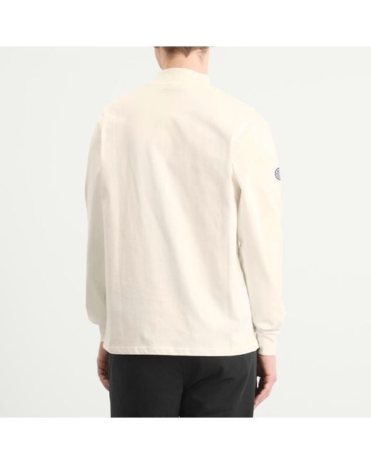 Malbon White Upland Mock Neck Long Sleeve T-Shirt for men