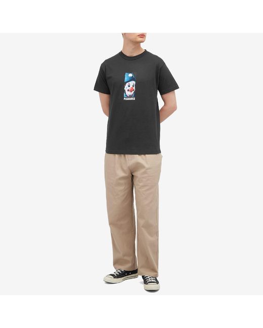 Pleasures Black Printed Clown Graphic T-Shirt for men