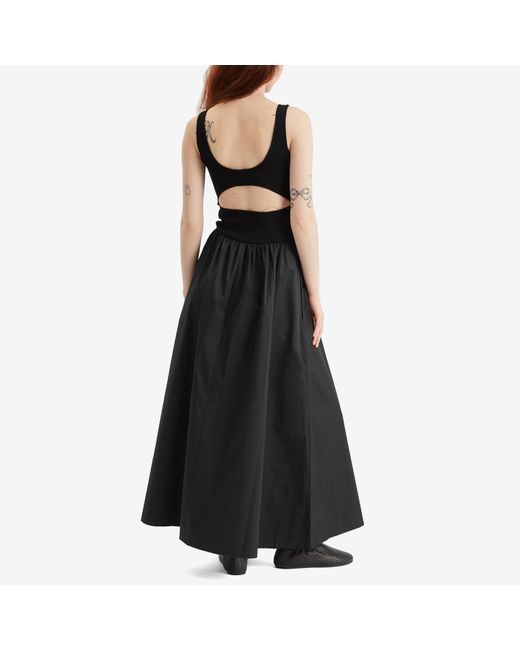 St. Agni Black Bateau Cut Out Midi Dress