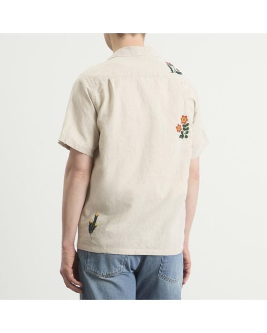 Portuguese Flannel Natural Spring Embroidery Vacation Shirt for men