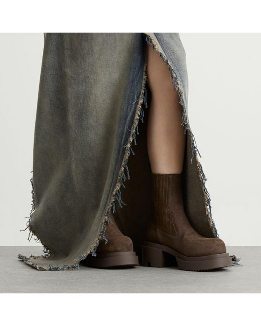 Rick Owens Brown Bogun Suede Ankle Boot