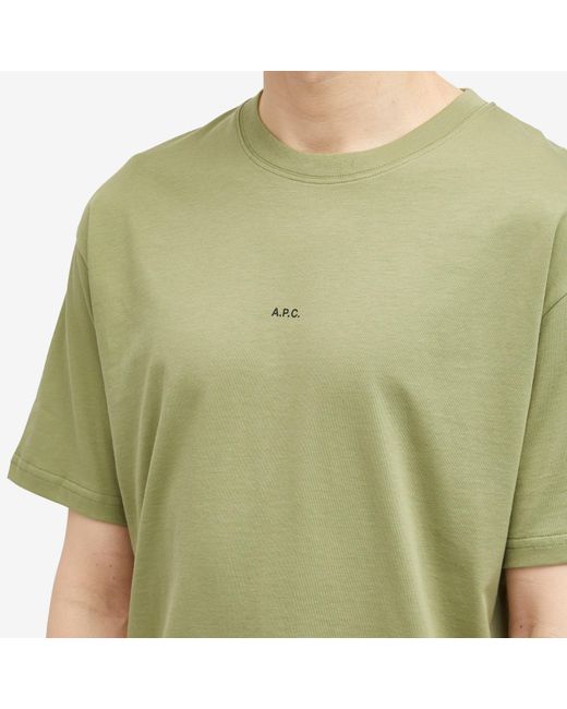 A.P.C. Green Kyle Logo T-Shirt for men