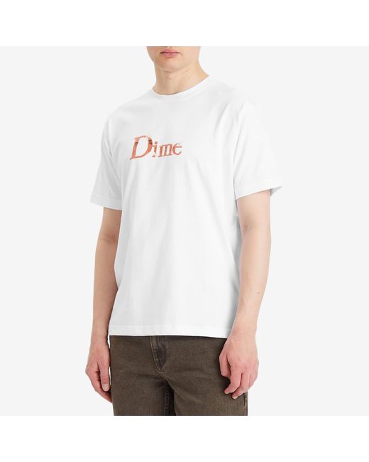 Dime White Classic Shiny T-Shirt for men