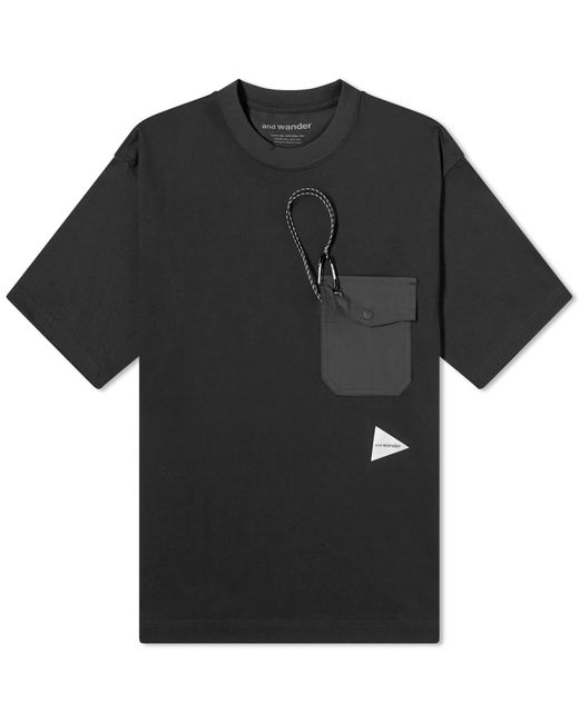 And Wander Black Pocket T-Shirt for men