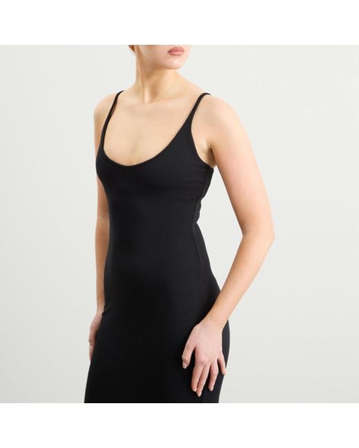 Skims Black Smooth Lounge Skimpy Scoop Neck Dress