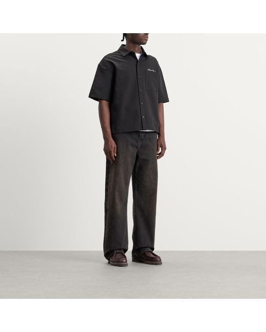 About Blank Black Textured Shirt for men