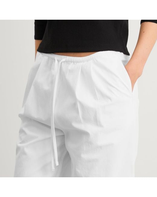 NOTHING WRITTEN White Lazy Cotton Drawstring Pants