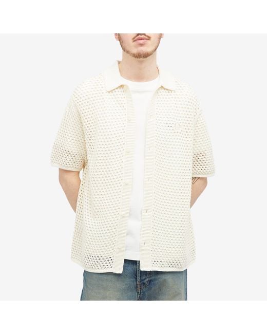 Fred Perry White Button Through Lace Shirt for men