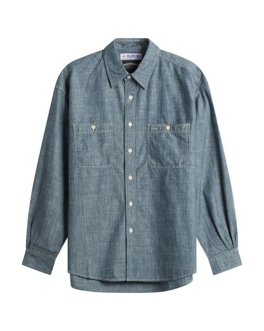 FRIZMWORKS Blue Kuroki Chambray Work Shirt for men