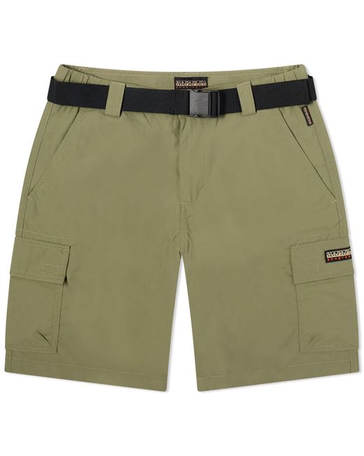 Napapijri Green Slow Lake Cargo Shorts for men
