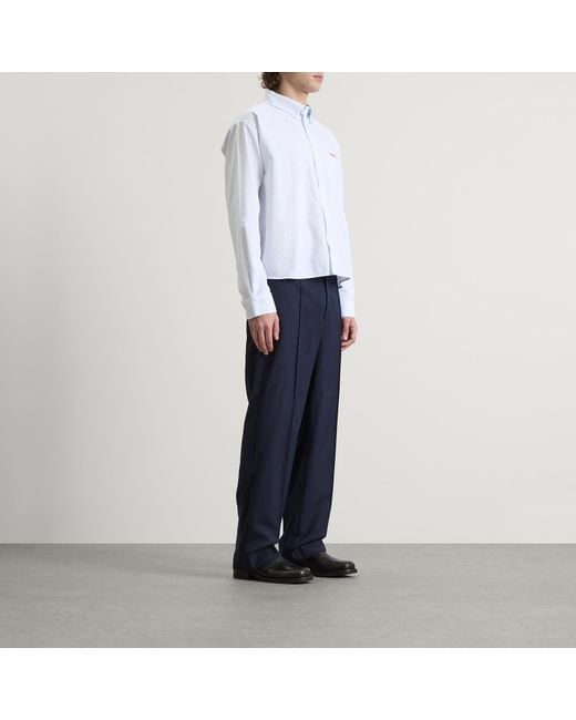 About Blank White Oxford Script Shirt for men