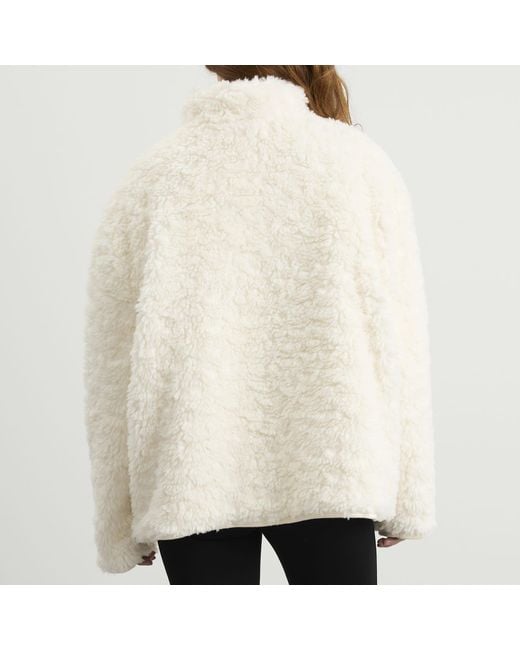 Skims Natural Faux Fur Zip Up Jacket
