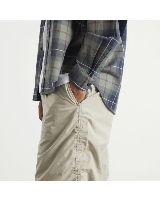 Beams Plus Gray Puckering Easy Trousers for men