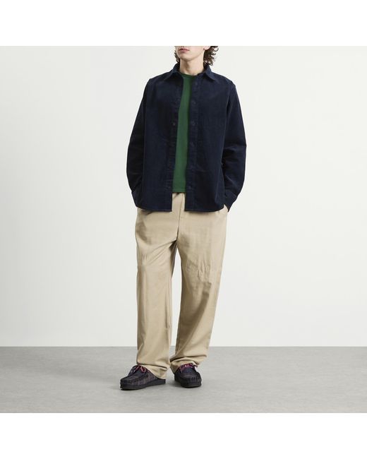 NN07 Blue Colby Corduroy Overshirt for men