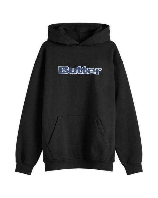 Butter Goods Black Denim Logo Applique Hoodie for men