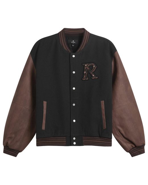 Represent Black Vintage Varsity Jacket for men