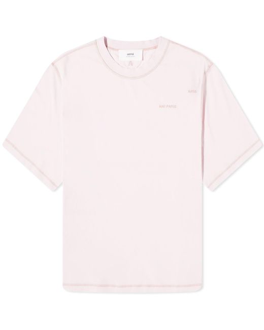 AMI Pink Ami Fade Out Logo T-Shirt