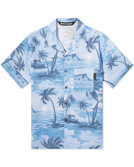 Palm Angels Blue Sunset Vacation Shirt for men