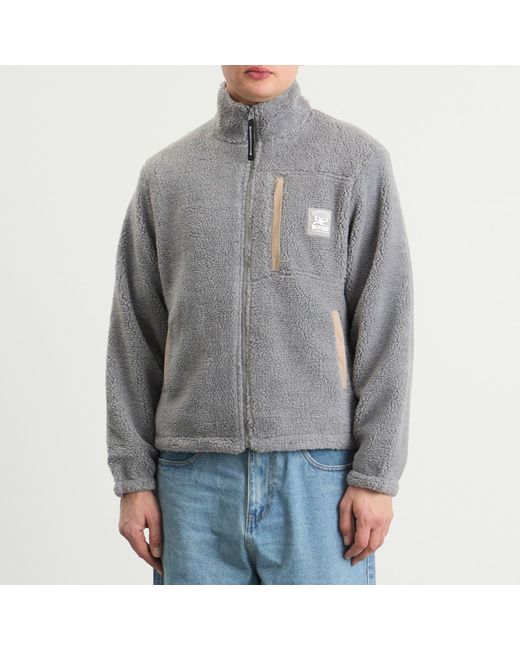 Butter Goods Gray Terrain Highpile Fleece Jacket for men