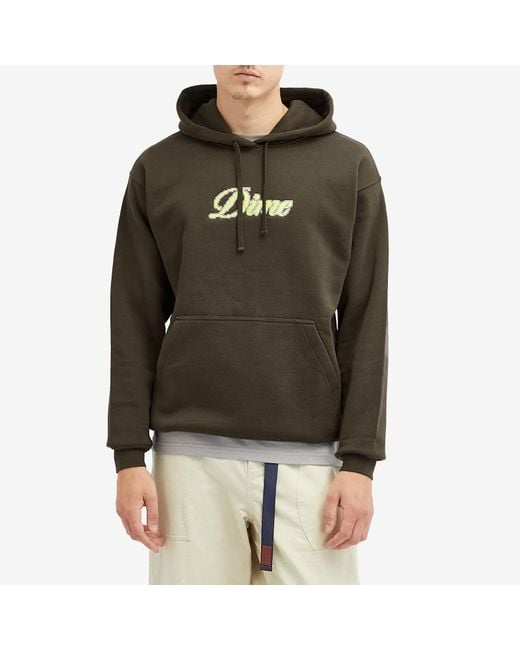 Dime Green Pixel Cursive Hoodie for men