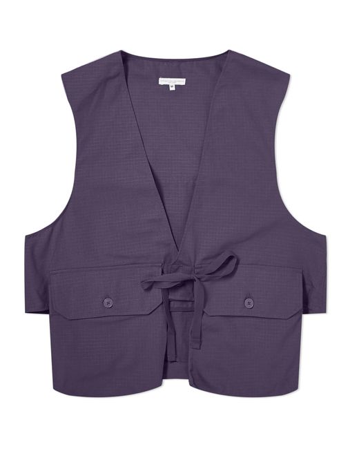 Engineered Garments Purple Fowl Vest Dark Cotton Ripstop for men
