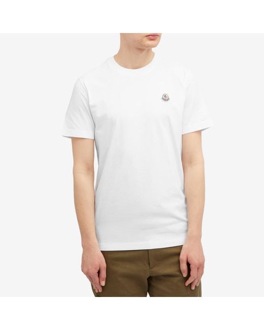 Moncler White Logo Badge T-Shirt for men