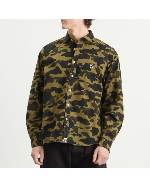 A Bathing Ape Green 1St Camo One Point Shirt for men