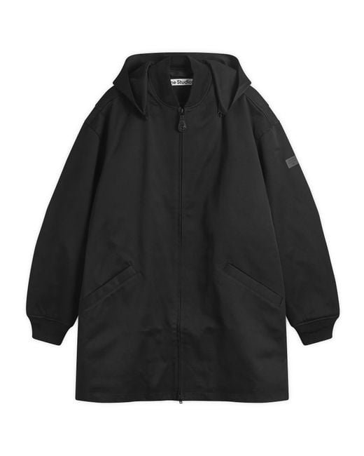 Acne Black Cotton Nylon Workwear Parka Jacket for men
