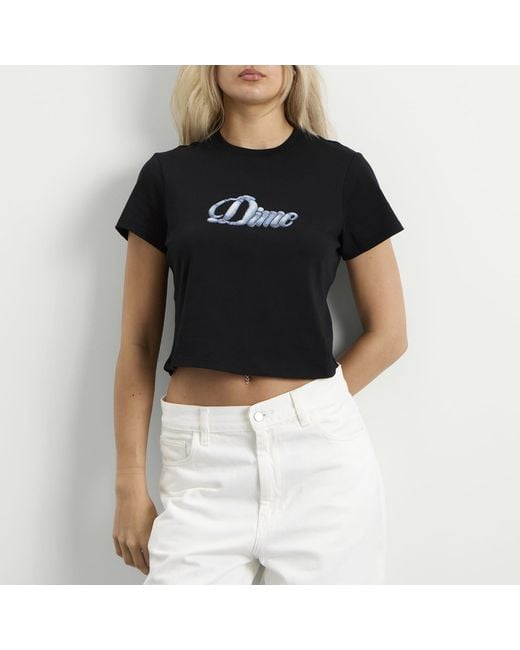 Dime Black Cursive Denim T-Shirt