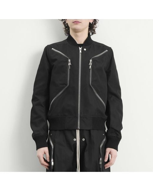 Rick Owens Black Heizer Flight Bomber Jacket for men