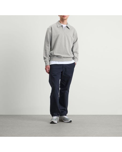 Norse Projects Gray Norse Standard Half Zip Sweatshirt for men