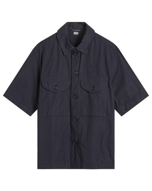 C P Company Blue Boxy Short Sleeve Shirt for men