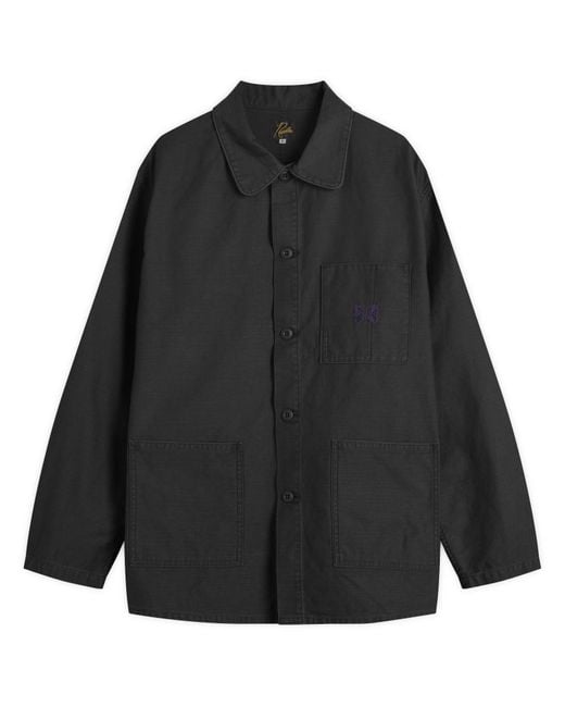 Needles Reversed Sateen Coverall Jacket in Black for Men | Lyst UK