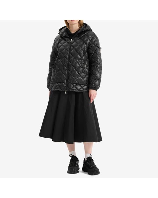 Moncler Black Shiny Quilted Hood Overshirt