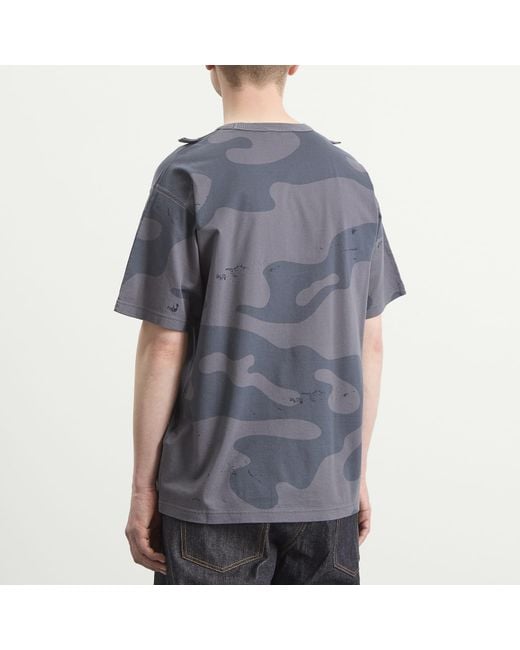 Stone Island Gray Camouflage T-Shirt for men