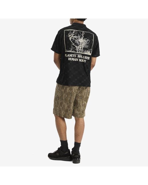 Pleasures Black Planets Polo Shirt for men