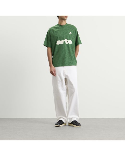 Adidas Green X Arte Engineered Lace Jersey T-Shirt for men