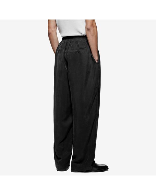 MKI Miyuki-Zoku Black Sandwash Cupro Wide Leg Trousers for men