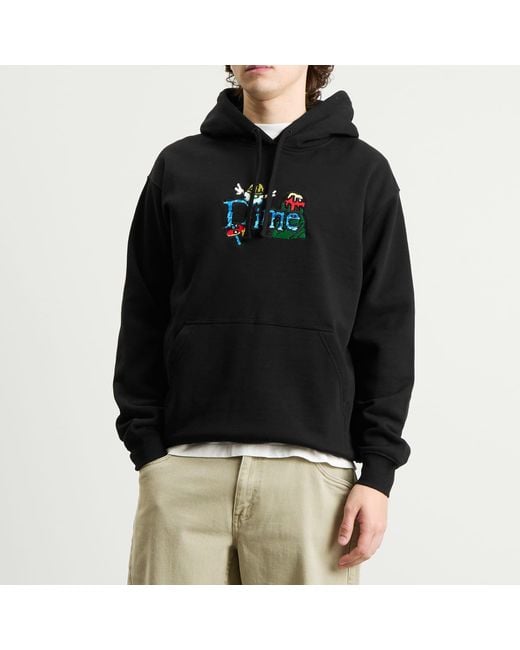 Dime Black Classic Fuzzy Hoodie for men