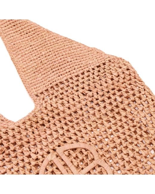 Anine Bing Brown Leah Logo Hobo Bag