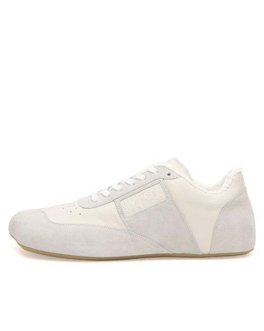 Maison Margiela White Mm6 Leather Ergomonic Sneaker for men