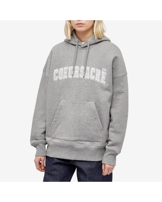 AMI Gray Coeur Sacré Organic-cotton Hoodie - Unisex - Cotton