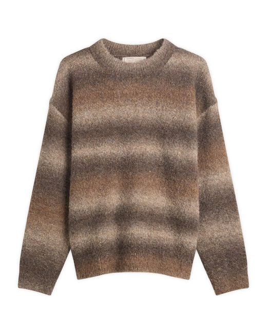 FRIZMWORKS Brown Gradiation Boucle Knit Sweater for men