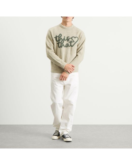 Thisisneverthat White Heart Logo Knit Jumper for men