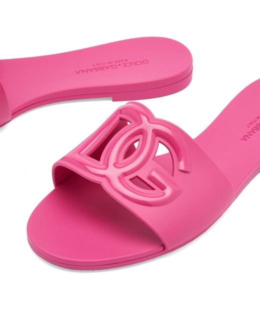 Dolce & Gabbana Pink Logo Sandals