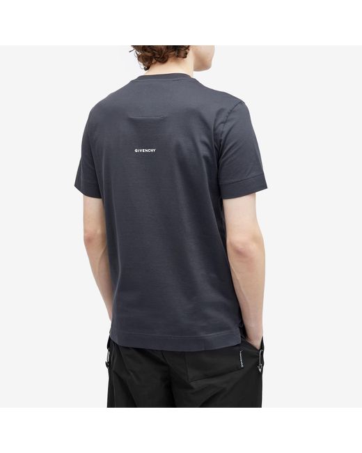 Givenchy Blue Contrast 4G Embroidery T-Shirt for men