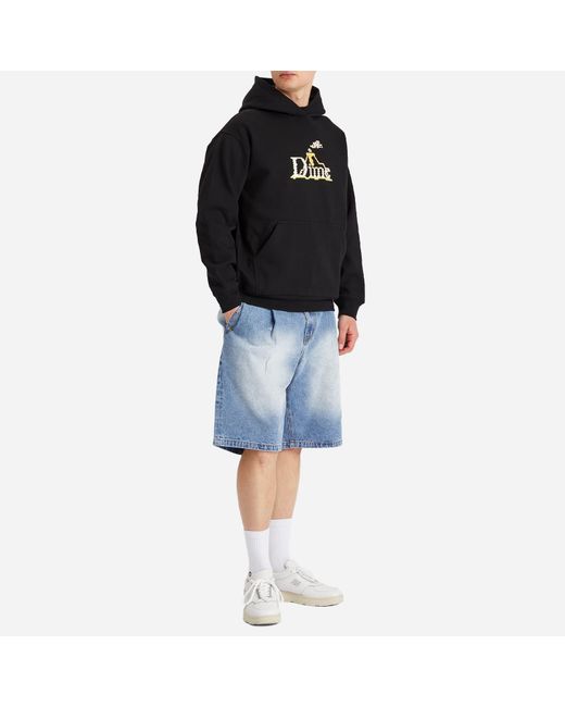 Dime Blue Pleated Denim Shorts for men
